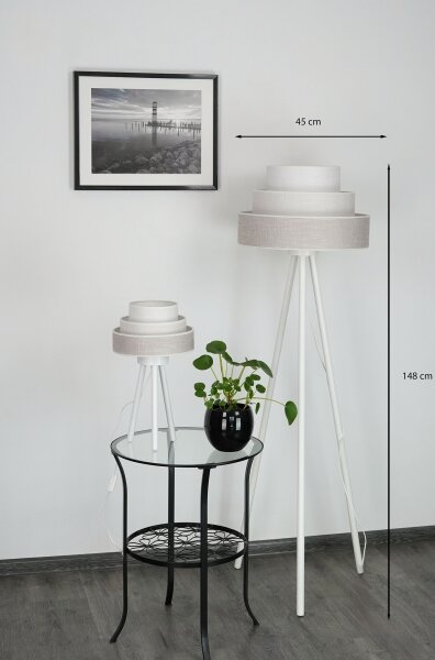 Brilagi - Stojacia lampa ALASKA LUNETA 1xE27/15W/230V šedá/krémová
