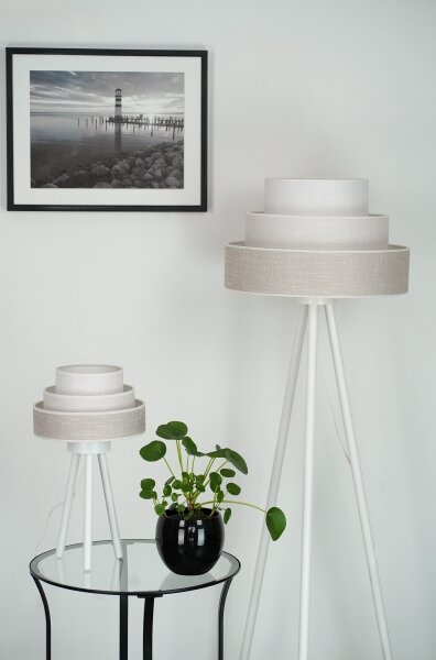 Brilagi - Stojacia lampa ALASKA LUNETA 1xE27/15W/230V šedá/krémová