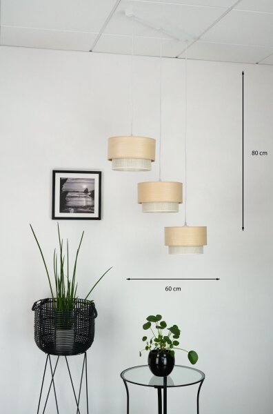 Brilagi - Luster na lanku ARIZONA BOHO 3xE27/15W/230V béžová/biela