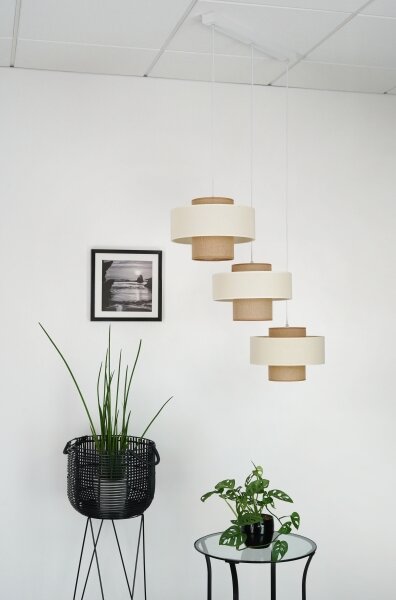 Brilagi - Luster na lanku DALLAS 3xE27/15W/230V hnedá/krémová/biela