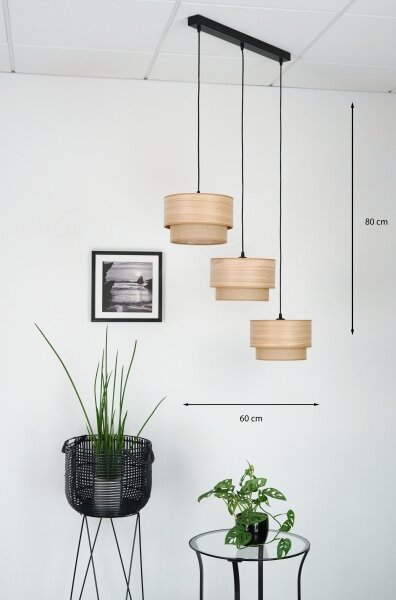 Brilagi - Luster na lanku MONTANA BOHO 3xE27/15W/230V hnedá/čierna