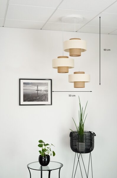 Brilagi - Luster na lanku DALLAS 3xE27/15W/230V hnedá/krémová/biela