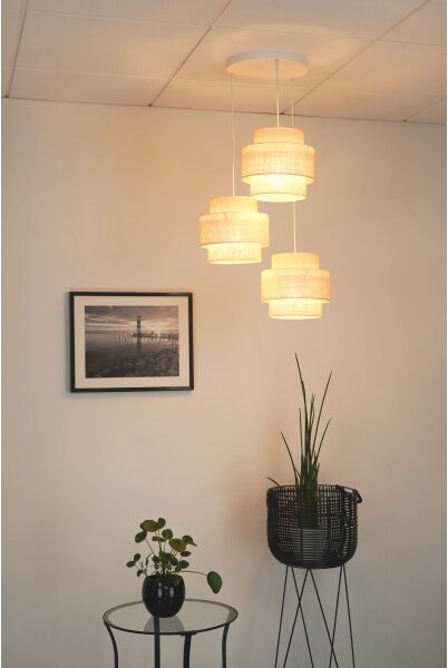 Brilagi - Luster na lanku SPACE YUTE 3xE27/15W/230V krémová/biela