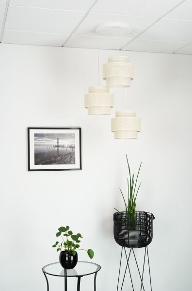 Brilagi - Luster na lanku SPACE YUTE 3xE27/15W/230V krémová/biela