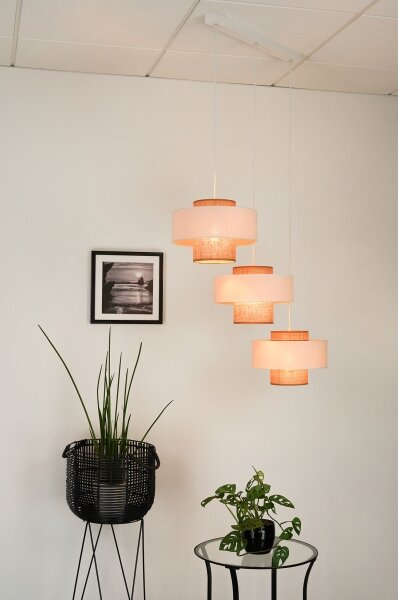 Brilagi - Luster na lanku DALLAS 3xE27/15W/230V hnedá/krémová/biela