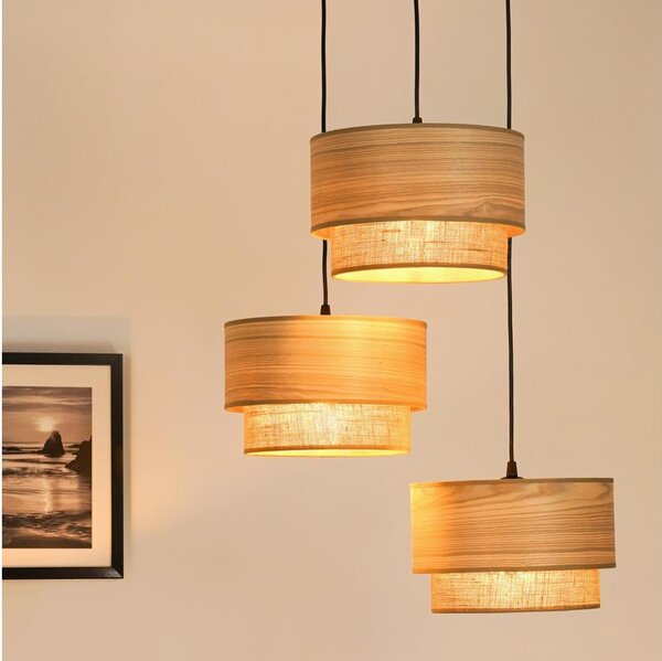 Brilagi - Luster na lanku MONTANA BOHO 3xE27/15W/230V hnedá/čierna