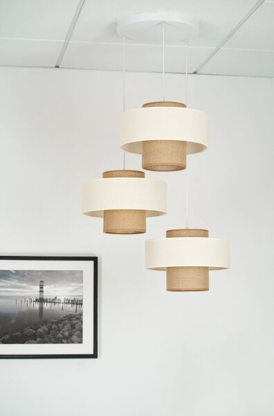 Brilagi - Luster na lanku DALLAS 3xE27/15W/230V hnedá/krémová/biela