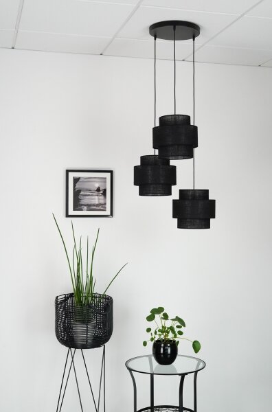 Brilagi - Luster na lanku SPACE YUTE 3xE27/15W/230V čierna