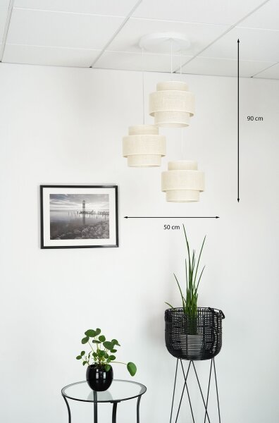 Brilagi - Luster na lanku SPACE YUTE 3xE27/15W/230V krémová/biela