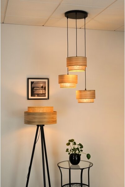 Brilagi - Luster na lanku MONTANA BOHO 3xE27/15W/230V hnedá/čierna