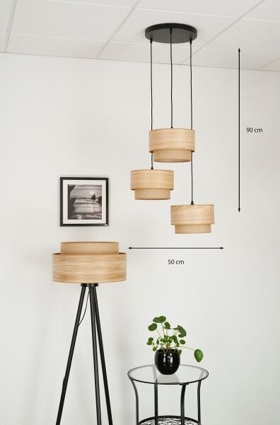 Brilagi - Luster na lanku MONTANA BOHO 3xE27/15W/230V hnedá/čierna