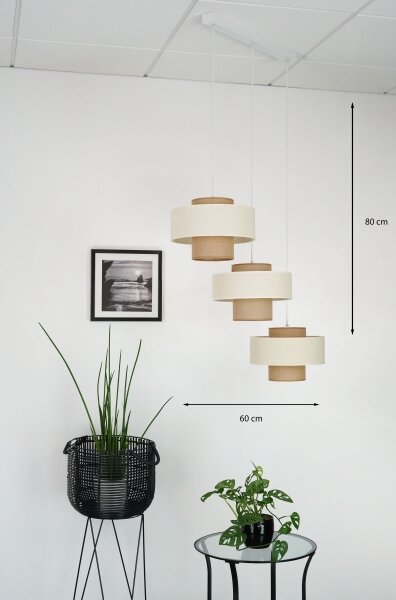 Brilagi - Luster na lanku DALLAS 3xE27/15W/230V hnedá/krémová/biela