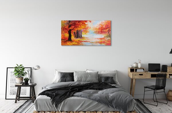 Obraz na skle Jesenné lístie stromu 100x50 cm 2 Prívesky