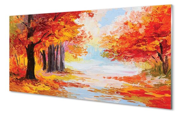 Obraz na skle Jesenné lístie stromu 100x50 cm 2 Prívesky