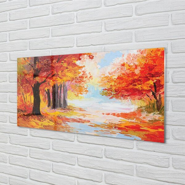 Obraz na skle Jesenné lístie stromu 100x50 cm 2 Prívesky