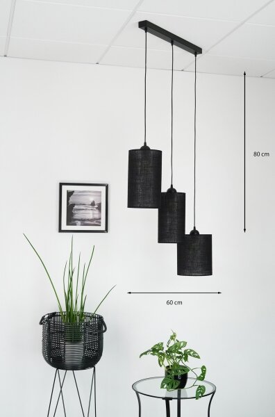Brilagi - Luster na lanku TUBES 3xE27/15W/230V čierna