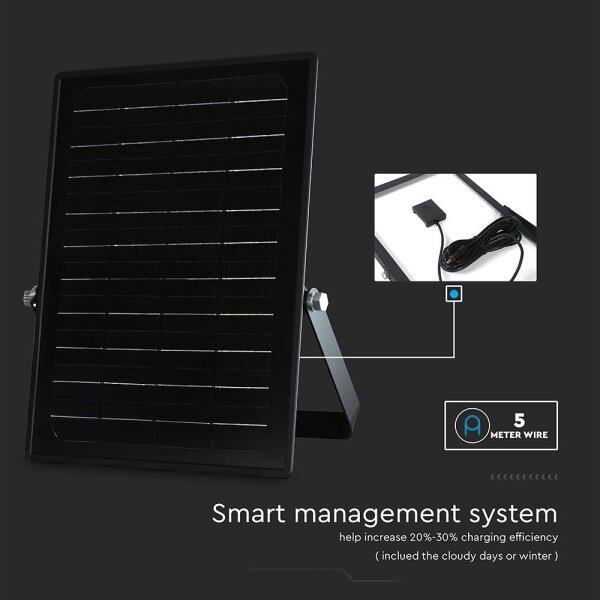 LED stmievateľný solárny reflektor so senzorom LED/10W/3,7V 4000/6000K IP65 + DO