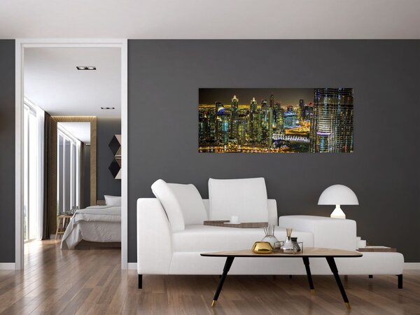 Obraz nočného mesta (120x50 cm)