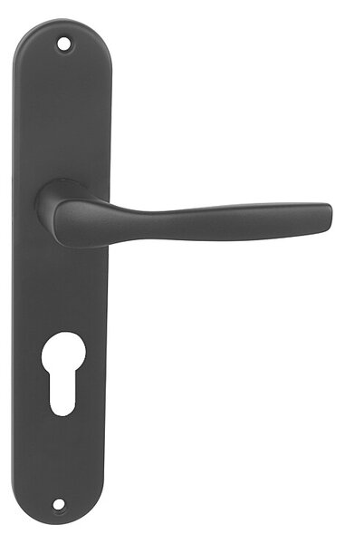 Dverové kovanie MP BA - LUXOR - S (BS - Čierna matná), kľučka-kľučka, Otvor pre obyčajný kľúč BB, MP Čierna, 72 mm