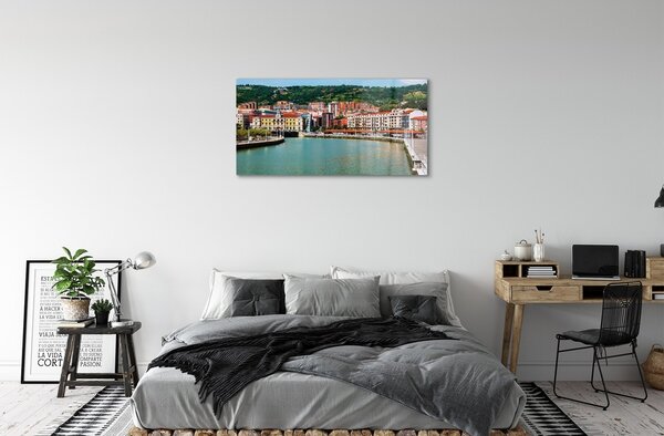 Sklenený obraz Španielsko Mesto horské rieky 100x50 cm 2 Prívesky