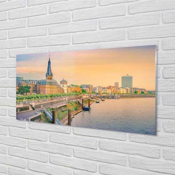 Sklenený obraz Nemecko Sunrise River 100x50 cm 2 Prívesky