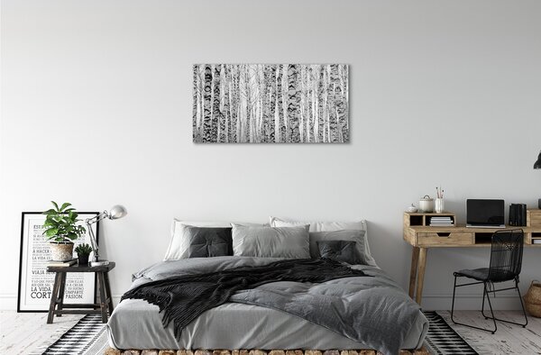 Sklenený obraz Čierna a biela breza 120x60 cm 2 Prívesky