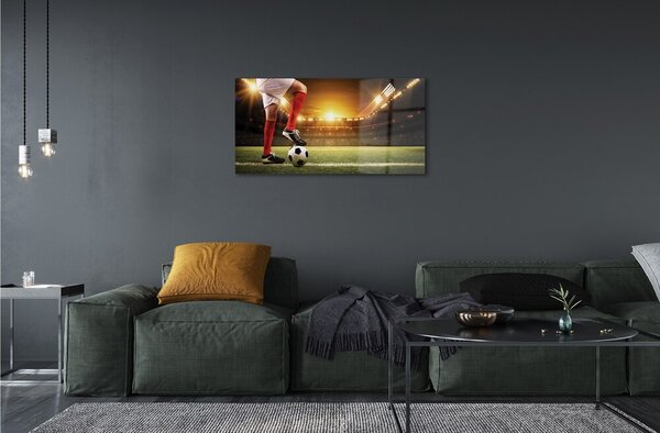 Obraz na skle Futbalovom štadióne nohy 100x50 cm 2 Prívesky