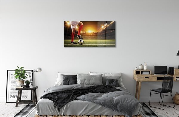 Obraz na skle Futbalovom štadióne nohy 100x50 cm 2 Prívesky