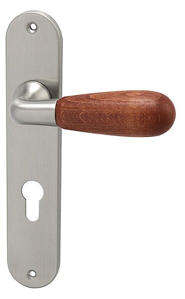Dverové kovanie HOLAR WSS 00, štítové (čerešňa), kľučka-kľučka, Otvor pre obyčajný kľúč BB, HOLAR matný satin, 72 mm