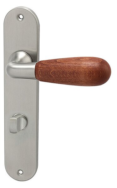 Dverové kovanie HOLAR WSS 00, štítové (čerešňa), kľučka-kľučka, Otvor pre obyčajný kľúč BB, HOLAR matný satin, 72 mm
