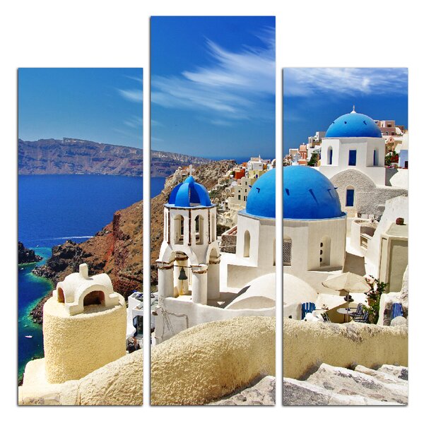 Obraz na plátne - Santorini - štvorec 3911C (75x75 cm)
