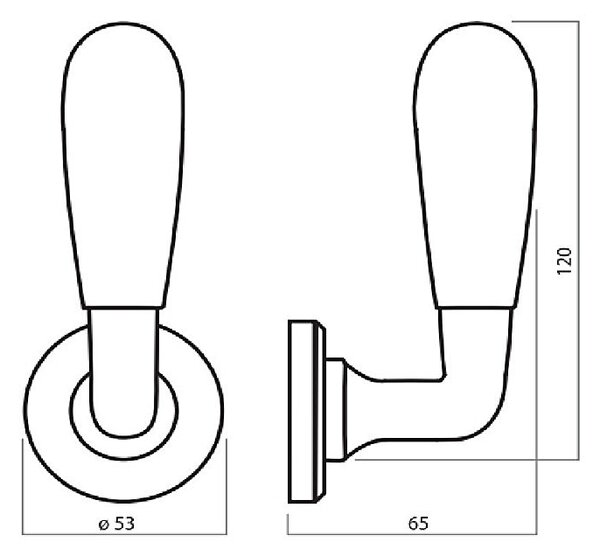 Dverové kovanie HOLAR WSS 00, štítové (akát), kľučka-kľučka, Otvor pre obyčajný kľúč BB, HOLAR matný satin, 90 mm