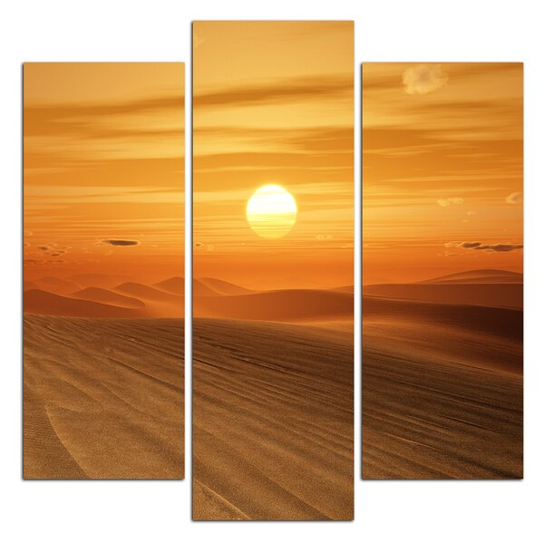 Obraz na plátne - Púštny západ slnka - štvorec 3917C (75x75 cm)