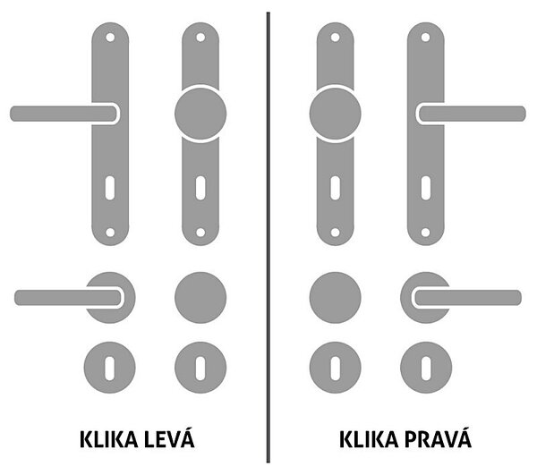 Dverové kovanie HOLAR WSS 01, štítové (akát), kľučka-kľučka, Otvor pre obyčajný kľúč BB, HOLAR matný satin, 72 mm