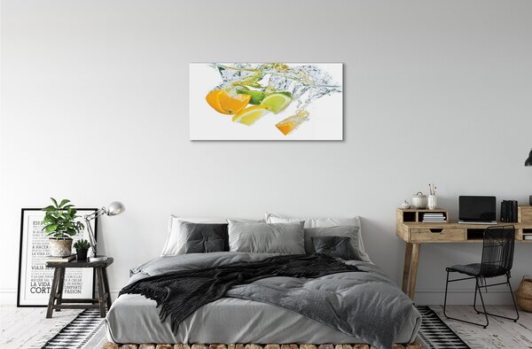 Obraz na skle voda citrus 100x50 cm 2 Prívesky