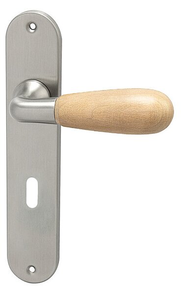 Dverové kovanie HOLAR WSS 00, štítové (bielá), kľučka-kľučka, Otvor pre obyčajný kľúč BB, HOLAR matný satin, 72 mm