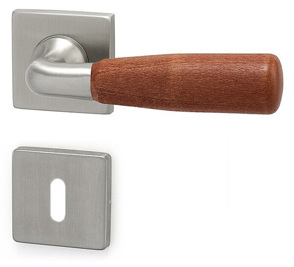 Dverové kovanie HOLAR WS 01 HR (čerešňa), kľučka-kľučka, Otvor pre obyčajný kľúč BB, HOLAR matný satin