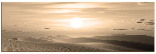 Obraz na plátne - Púštny západ slnka - panoráma. 5917FA (105x35 cm)
