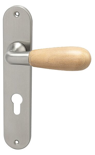 Dverové kovanie HOLAR WSS 00, štítové (bielá), kľučka-kľučka, Otvor pre obyčajný kľúč BB, HOLAR matný satin, 72 mm