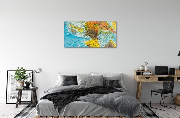 Sklenený obraz zemegule mapa 100x50 cm 2 Prívesky