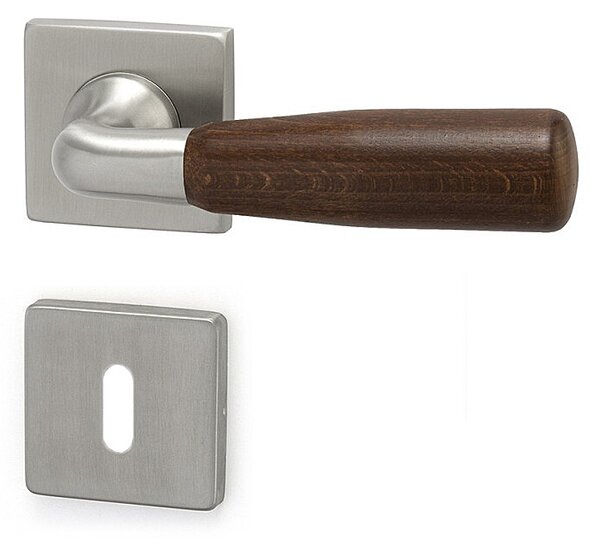 Dverové kovanie HOLAR WS 01 HR (mahagon), kľučka-kľučka, WC kľúč, HOLAR matný satin