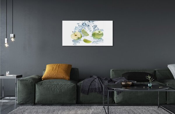 Obraz na skle Voda jablko nakrájaný 100x50 cm 2 Prívesky