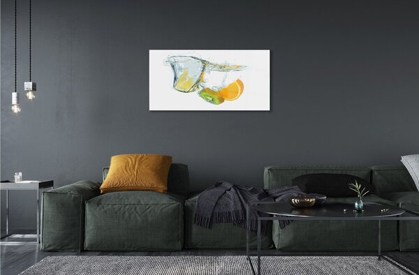 Obraz na skle Voda kiwi oranžový 100x50 cm 2 Prívesky