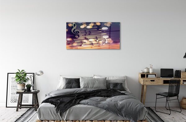 Obraz na skle čierna noty 100x50 cm 2 Prívesky