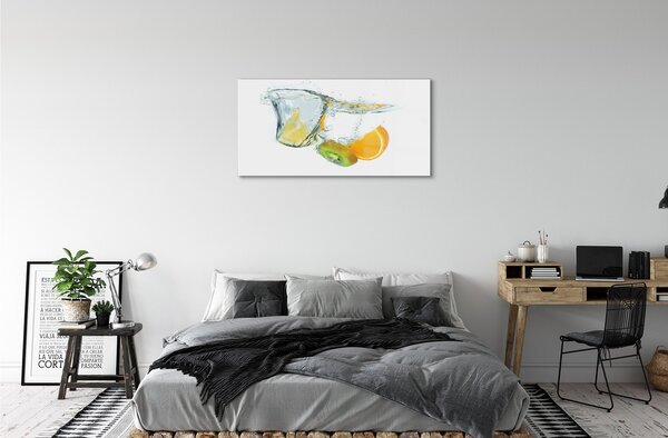 Obraz na skle Voda kiwi oranžový 100x50 cm 2 Prívesky