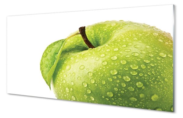 Obraz na skle Jablko zelená vodné kvapky 100x50 cm 2 Prívesky