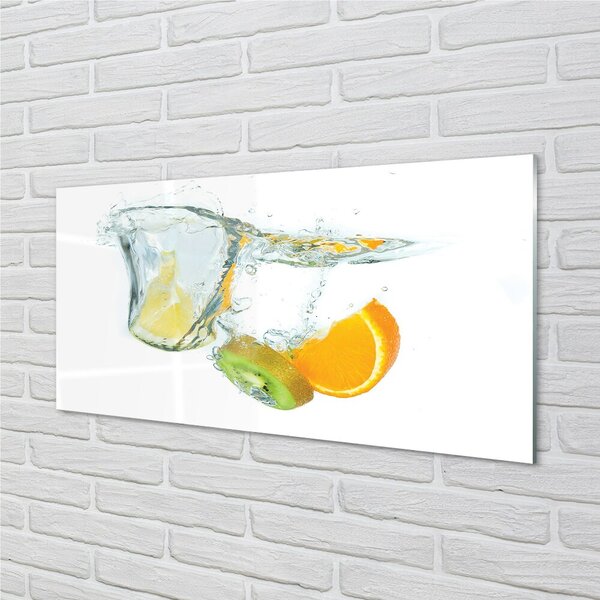 Obraz na skle Voda kiwi oranžový 100x50 cm 2 Prívesky