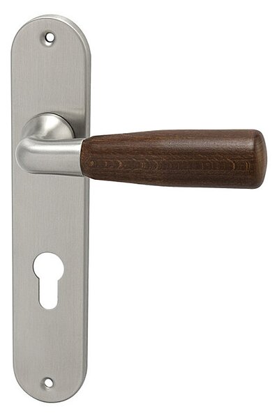 Dverové kovanie HOLAR WSS 01, štítové (mahagon), kľučka-kľučka, Otvor pre obyčajný kľúč BB, HOLAR matný satin, 72 mm