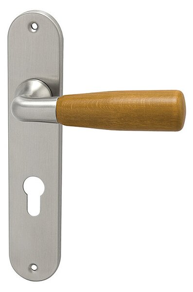 Dverové kovanie HOLAR WSS 01, štítové (akát), kľučka-kľučka, Otvor pre obyčajný kľúč BB, HOLAR matný satin, 72 mm