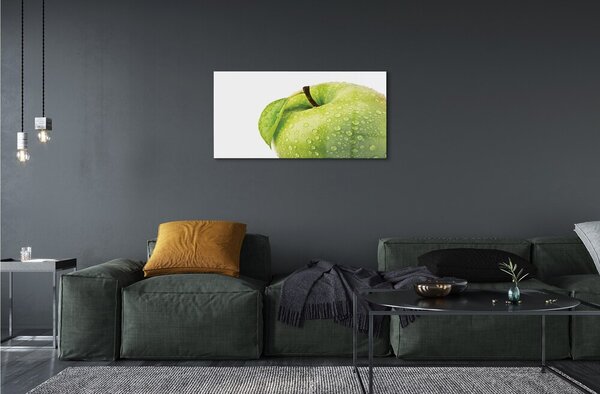 Obraz na skle Jablko zelená vodné kvapky 100x50 cm 2 Prívesky